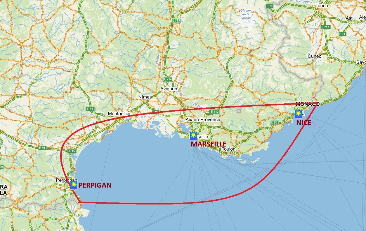 Zájmová oblast Francie v lokalitě Roussillion a Provence